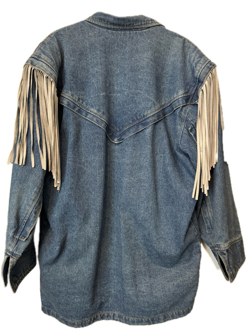 Vintage Inner View by Tracy Beers Denim Fringe Western Jacket Women’s Medium - Picture 2 of 10